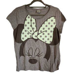 EUC Minnie Mouse with Mint Green Bow t-shirt